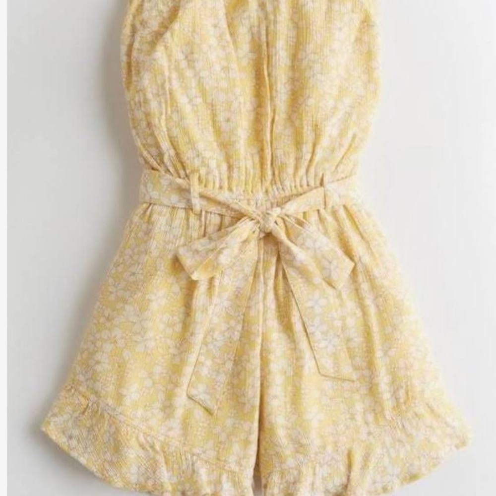 Tube top romper with tie belt